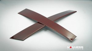 Alfa Romeo Stelvio Exterior Door Pillars - Carbon Fiber - Red Carbon - 4pc Set